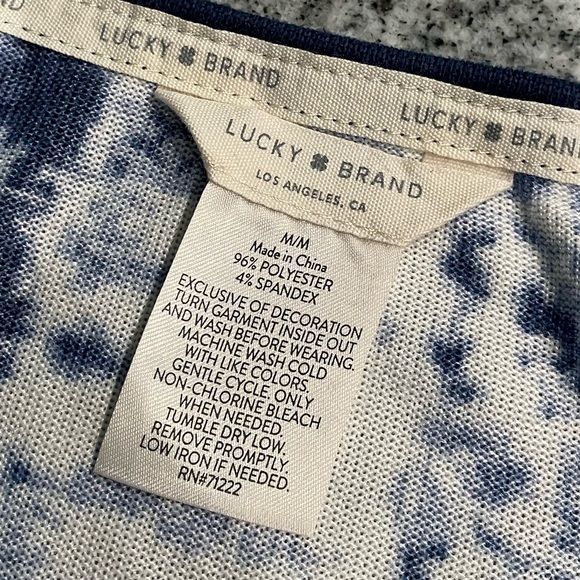 Lucky Brand | Blu/White | Tie Dye | Tank | Buttery Soft Fabric | Medium - Picture 8 of 9